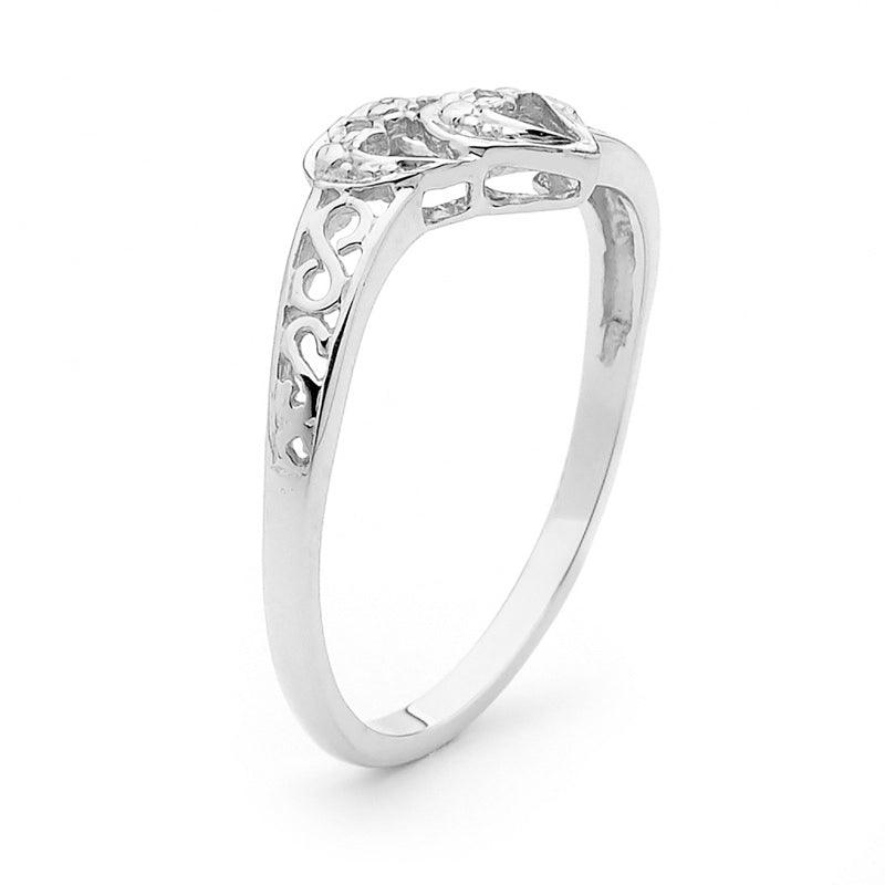 White Gold Diamond "Love" Ring