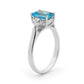 White Gold Blue Topaz and Diamond Ring