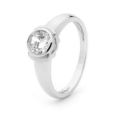 Cubic Zirconia Ring - One Carat - Bezel Setting