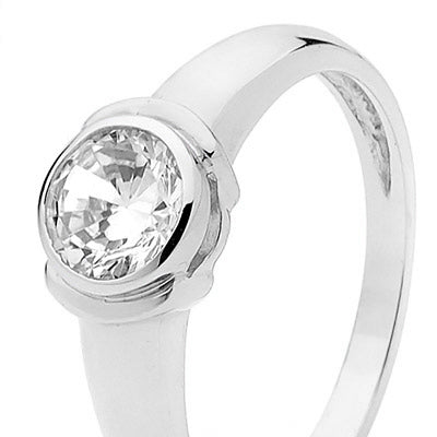 Cubic Zirconia Ring - One Carat - Bezel Setting