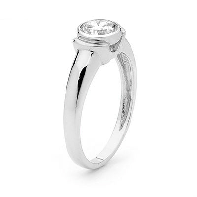 Cubic Zirconia Ring - One Carat - Bezel Setting