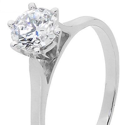 White Gold Cubic Zirconia Coronet Ring