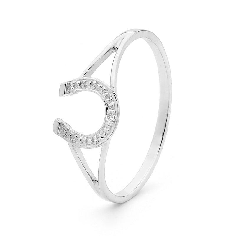 Lucky horseshoe ring with Diamond