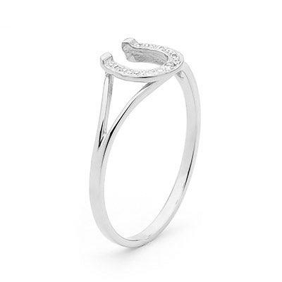 Lucky horseshoe ring with Diamond