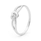 White Gold Diamond Ring with Love Heart