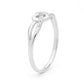 White Gold Diamond Ring with Love Heart