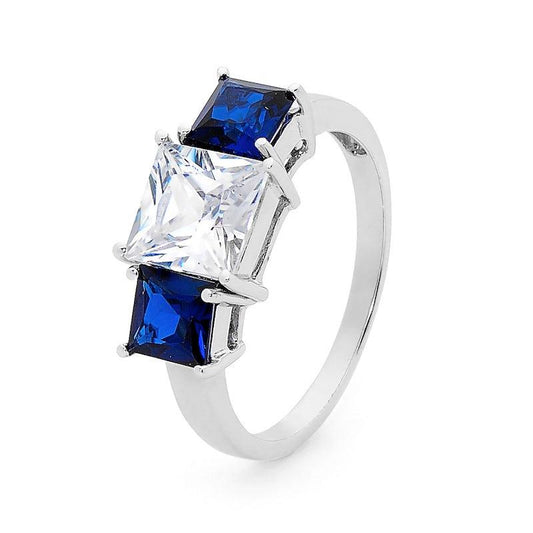 Sapphire and Cubic Zirconia Dress Ring