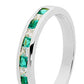 Emerald and CZ Eternity Ring - White Gold