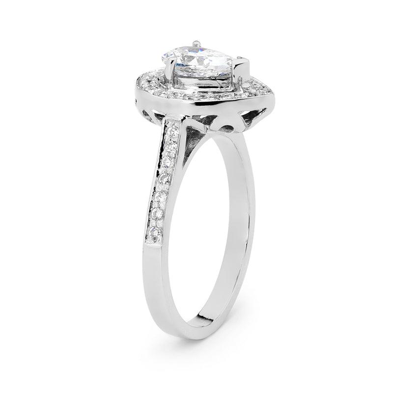 Teardrop Zirconia Engagement Ring