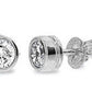 Diamond Bezel Set Studs in White Gold - TDW 0.30 Carat