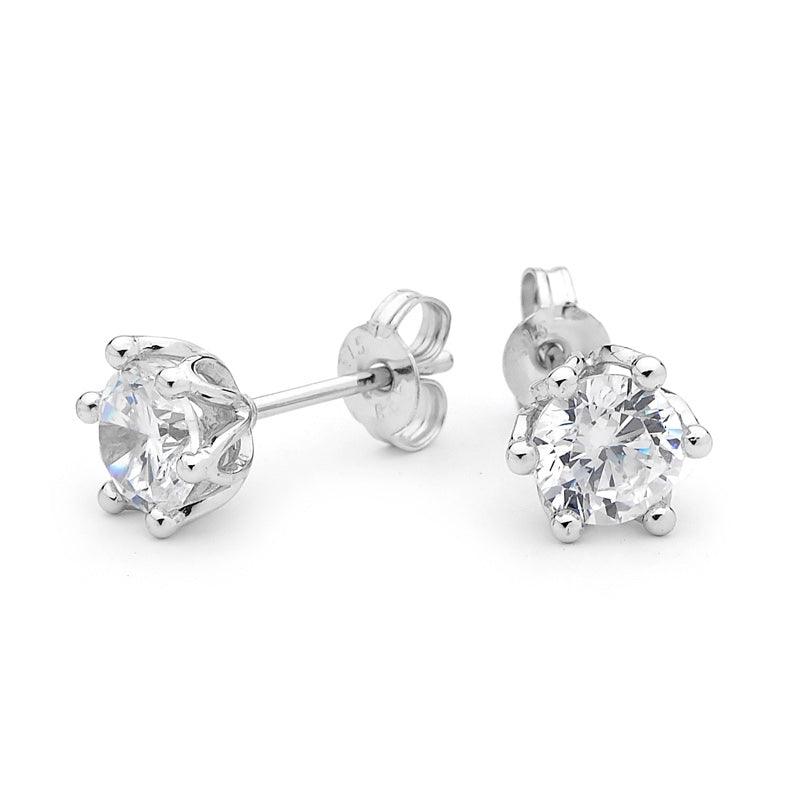 White Gold Cubic Zirconia Studs