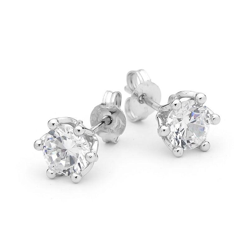 White Gold Cubic Zirconia Studs