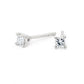 Pricess Cut Diamond Studs - White Gold