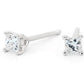 Princess Cut Diamond Studs - White Gold