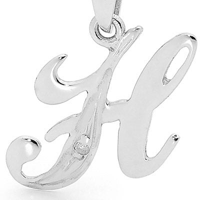 Diamond Set Script Initial H