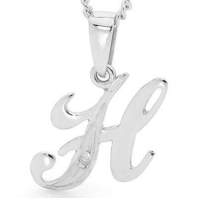 Diamond Set Script Initial H