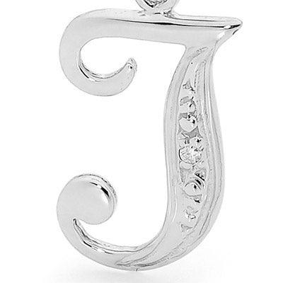 Diamond Set Script Initial J