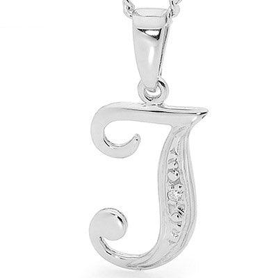 Diamond Set Script Initial J