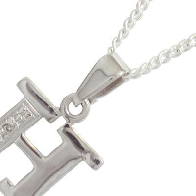 Diamond Set Initial H - White Gold