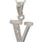 Diamond Set Initial V - White Gold