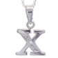 Diamond Set Initial X - White Gold