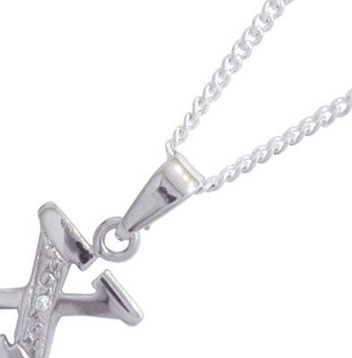 Diamond Set Initial X - White Gold