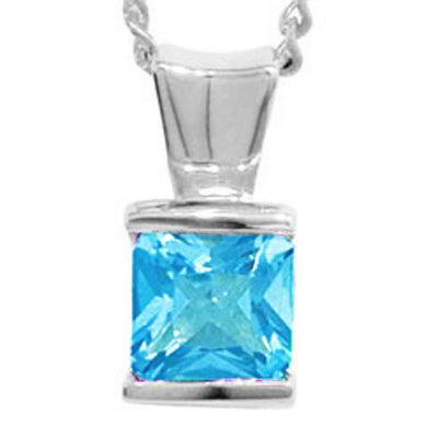 Blue Topaz pendant in White Gold