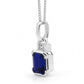 White Gold Sapphire and Diamond Pendant