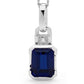 White Gold Sapphire and Diamond Pendant