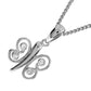 White gold butterfly pendant with Cubic Zirconia