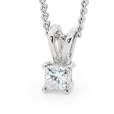 Princess Cut Diamond Pendant - 0.07 Carat