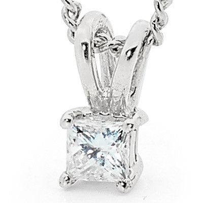 Princess Cut Diamond Pendant - 0.07 Carat