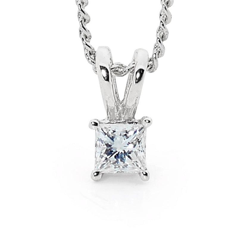 Princess Cut Diamond Pendant - 1/5 Carat