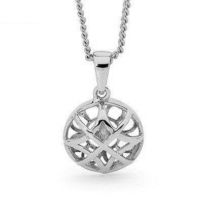 White Gold Basket Weave Pendant