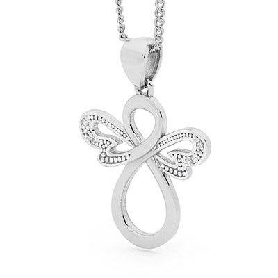 White Gold Angel Pendant with Diamonds